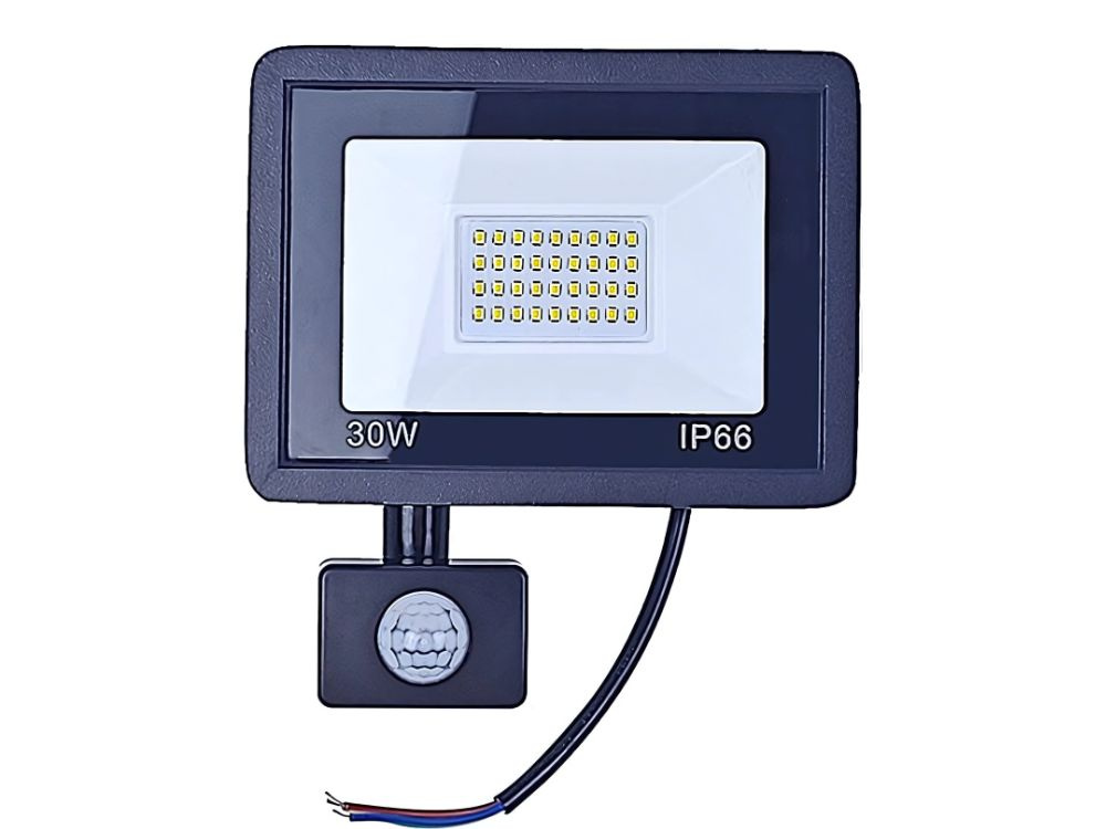 Led šviestuvas su judesio jutikliu 30w 6000k ip66