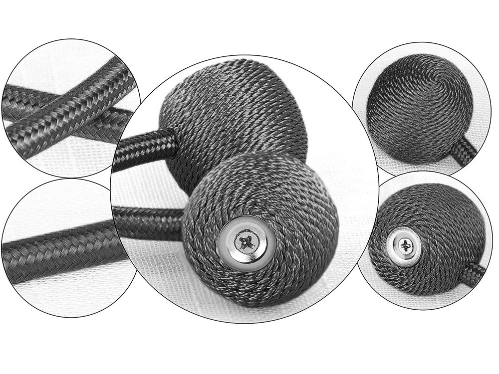 Magnetinės užuolaidų sąsagos, 45 cm, juodos