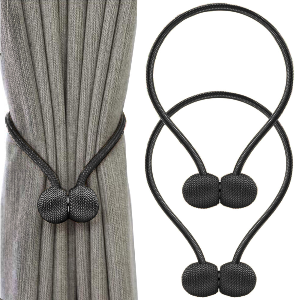 Magnetinės užuolaidų sąsagos, 45 cm, juodos
