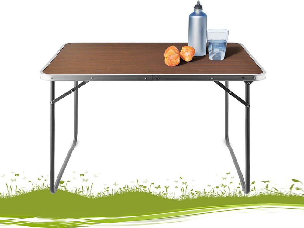 Sulankstomas lauko stalas kempingui, 70x50x60 cm, rudas