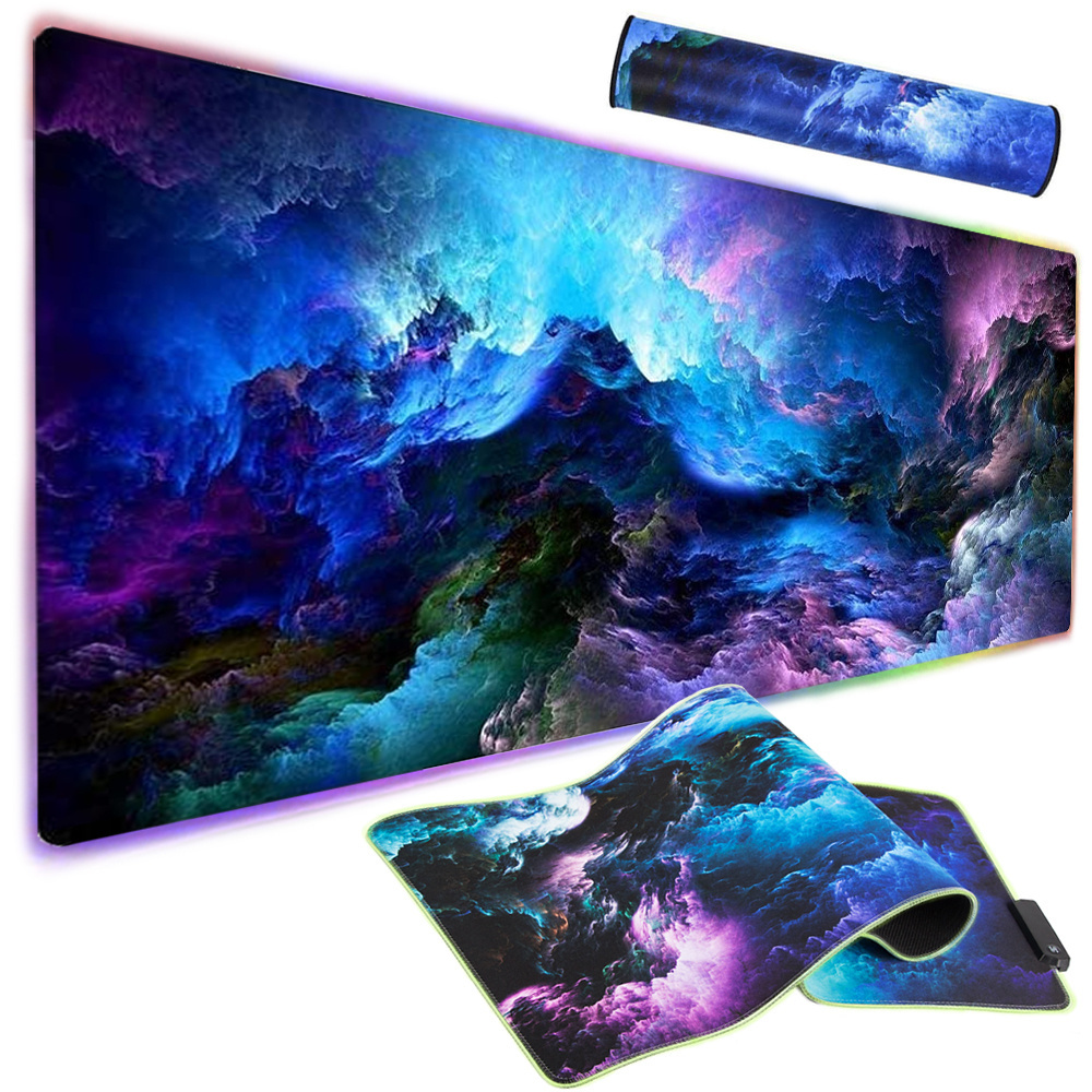 Žaidimų pelės kilimėlis led xxl 90x40 cm