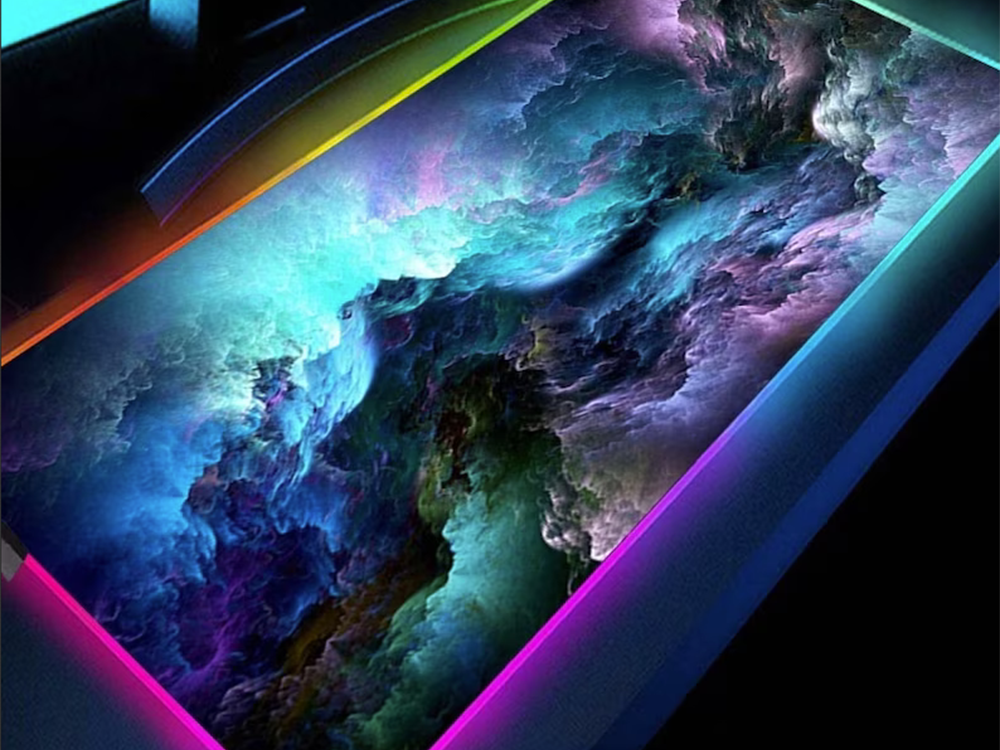 Žaidimų pelės kilimėlis led xxl 90x40 cm
