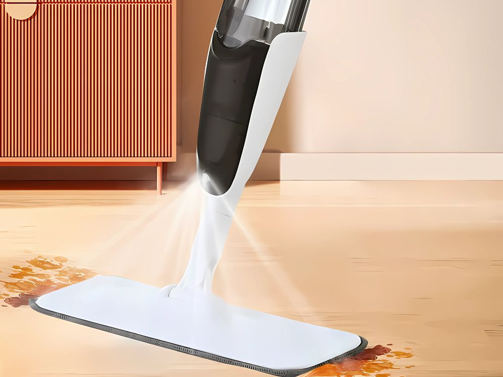 Šluota su purškikliu 120 cm su 350 ml talpa ir 3 mikrofibros