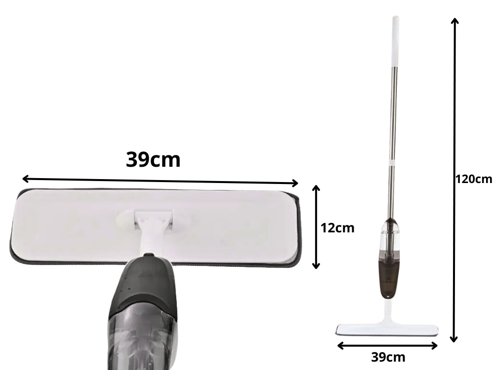 Šluota su purškikliu 120 cm su 350 ml talpa ir 3 mikrofibros 1
