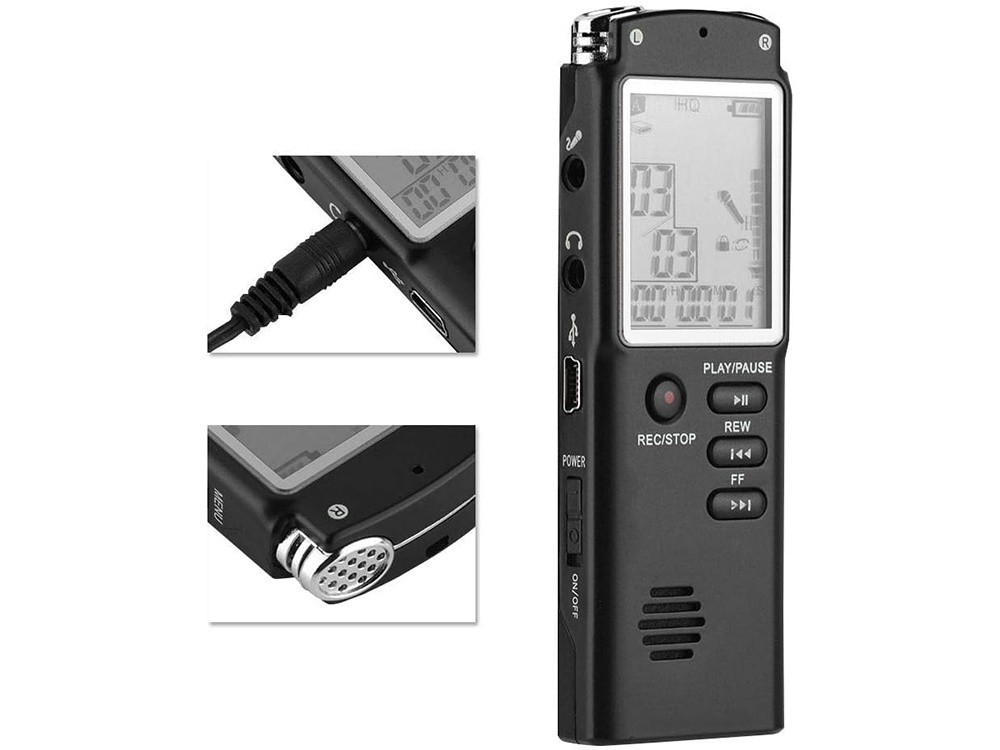 Diktofonas su mp3 grotuvu ir mikrofonu, 8gb