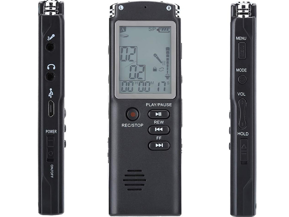 Diktofonas su mp3 grotuvu ir mikrofonu, 8gb