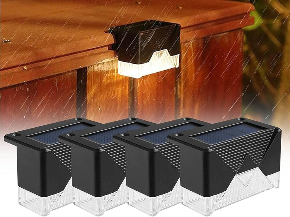 Saulės šviestuvai 4 vnt. su led ir judesio jutikliu