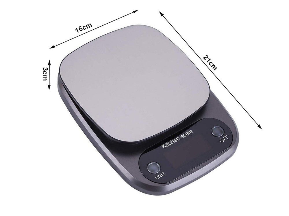 Elektroninės virtuvinės svarstyklės su lcd ekranu, 0-3 kg, 0.1 g tikslumas