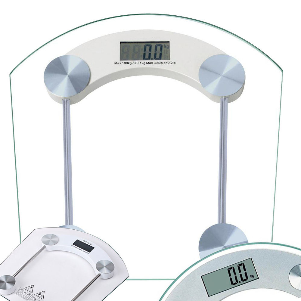 Elektroninės vonios svarstyklės iš grūdinto stiklo, 180 kg
