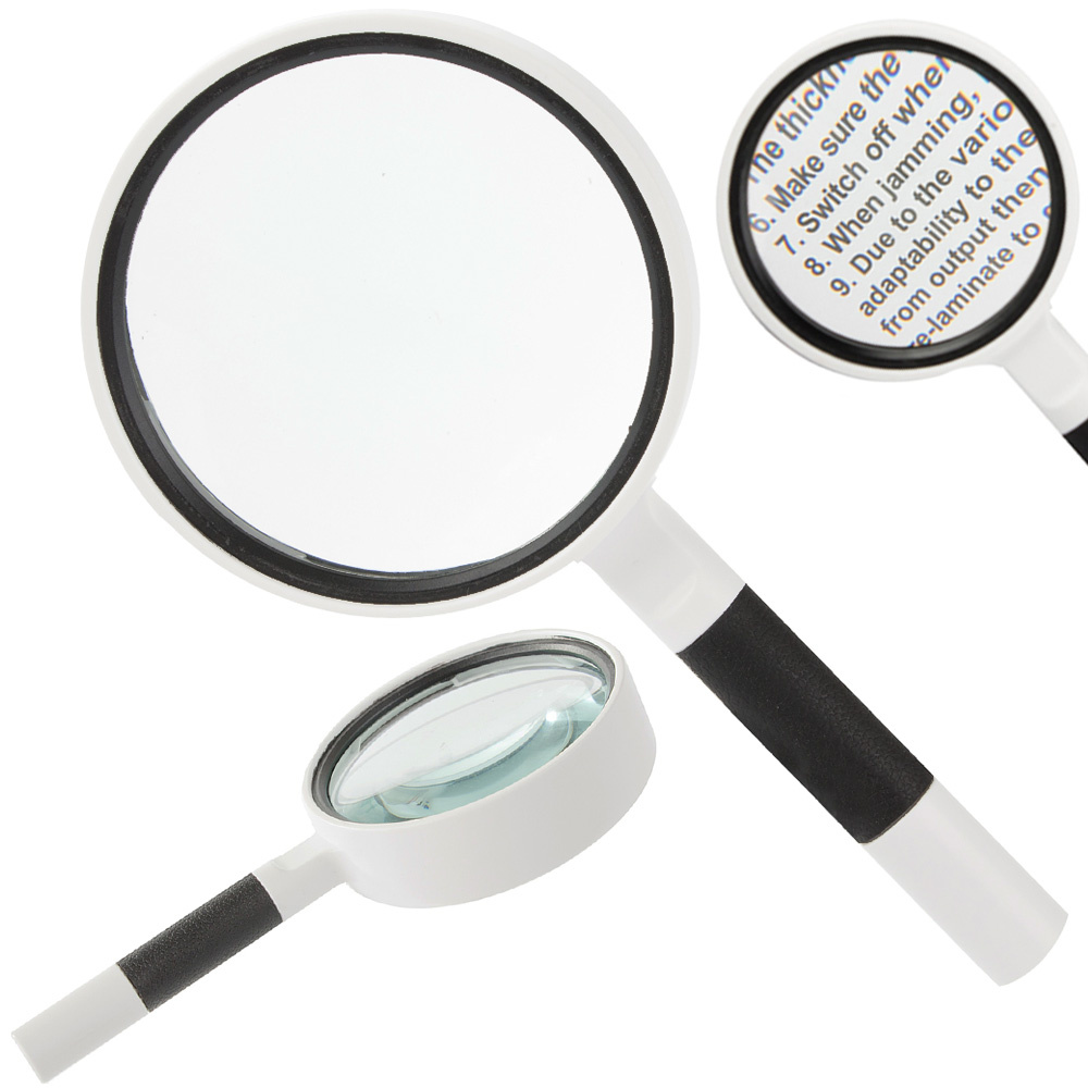 Didinamoji stiklinė lupa su 80 mm lęšiu, 10x padidinimas