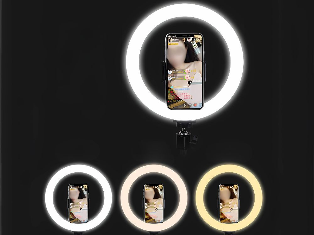 Led žiedinė lempa su telefono laikikliu ir 100 cm stovu 3