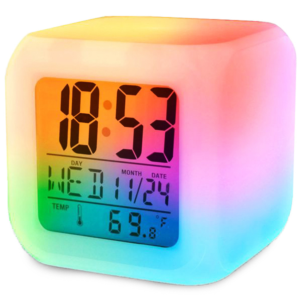 Žadintuvas su termometru ir lcd
