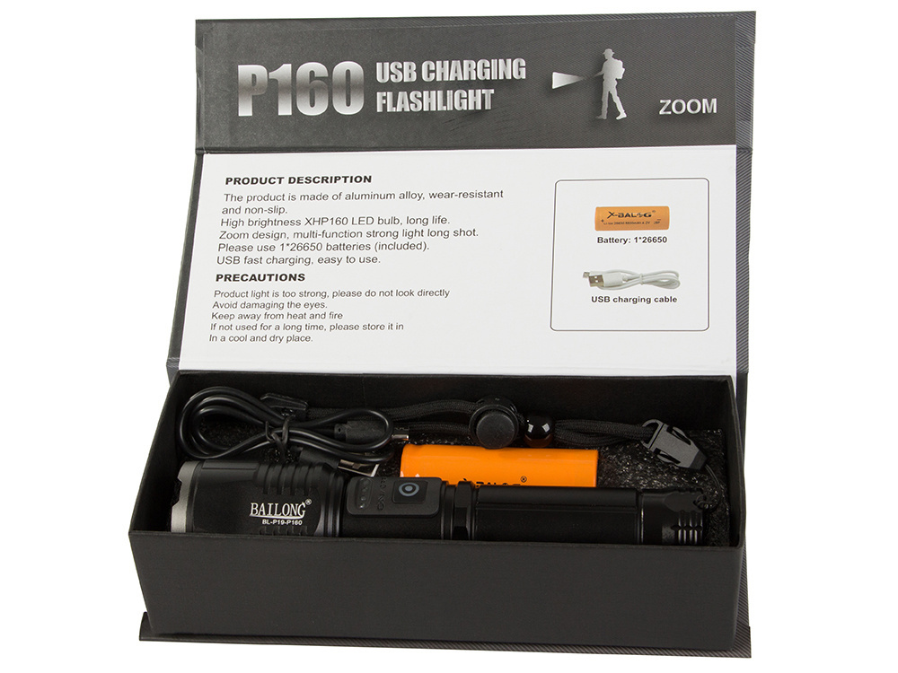 Prožektorius bailong p19 su led cree xhp160 ir cob