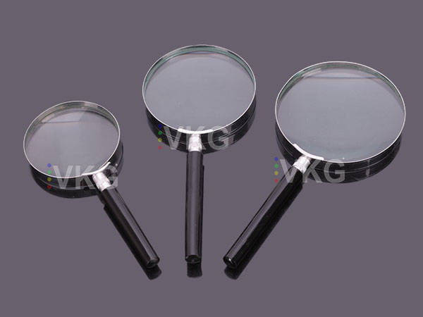 Didinamasis stiklas 75mm su metaline rankena