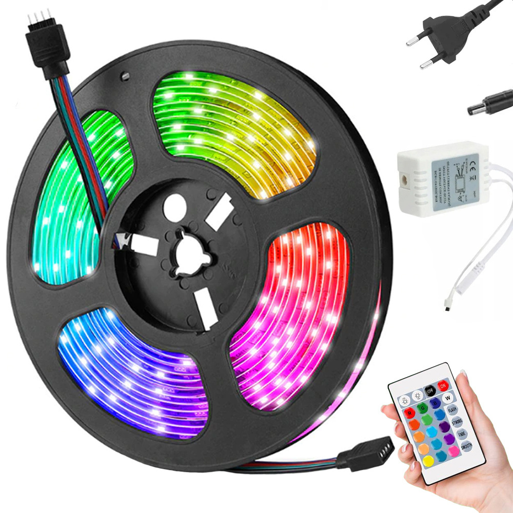 Led juosta rgb su nuotolinio valdymo pultu, 4,5 m, atspari vandeniui