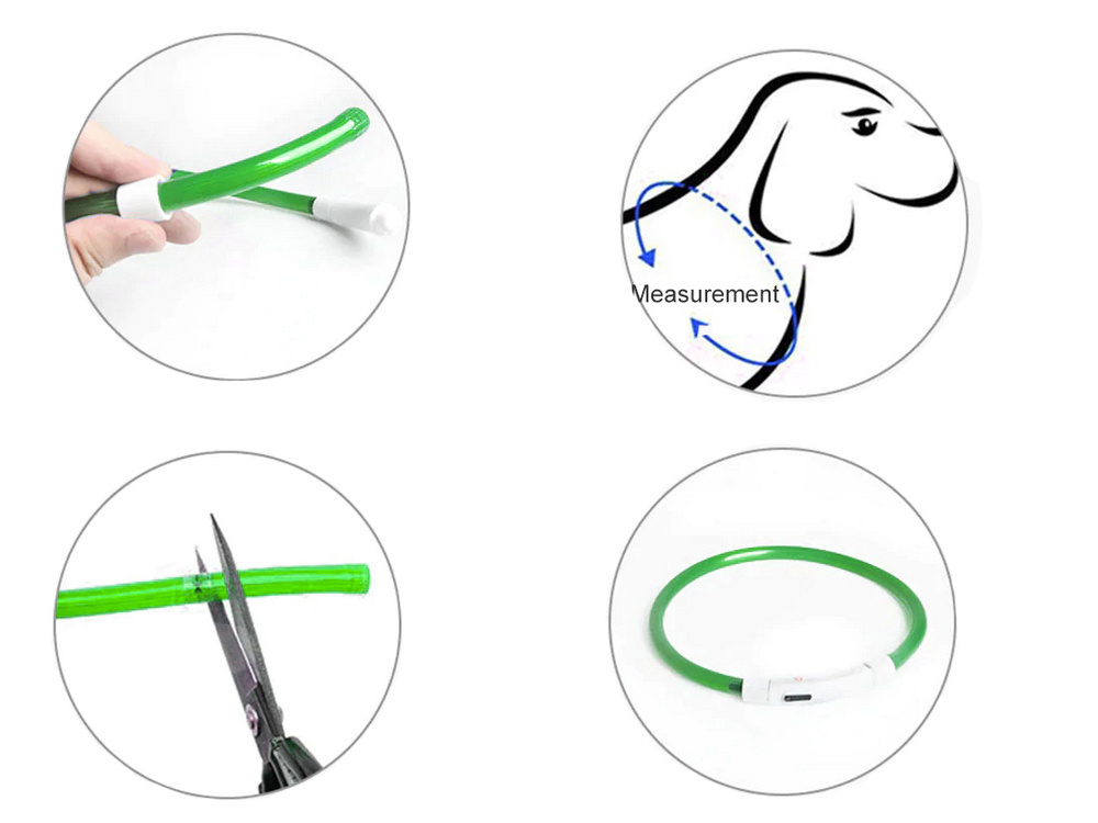 Led apykaklė šunims ir katėms, reguliuojama, 47 cm