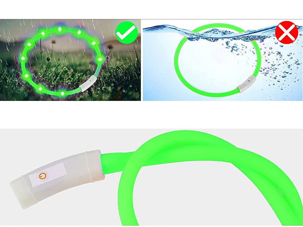 Led apykaklė šunims ir katėms, reguliuojama, 47 cm