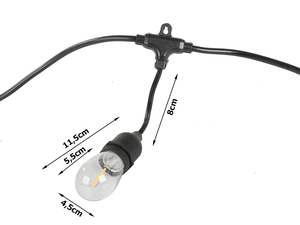 Lauko girlianda su 10 led lemputėmis e27, 10 m
