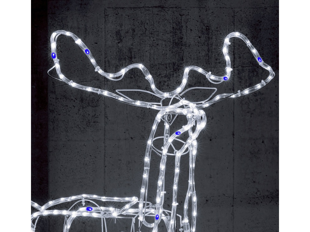 Šviečiantis elnias su 216 led ir judančia galva, 80x93x41 cm