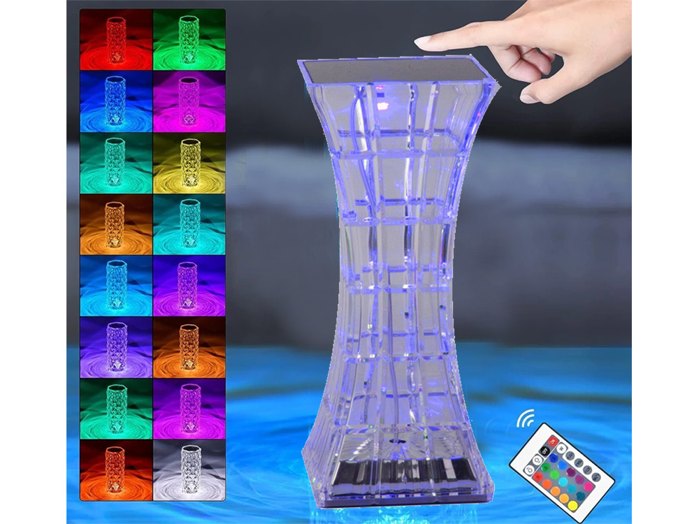 Stalinė led rgb stalinė lempa su pultu, 18 cm