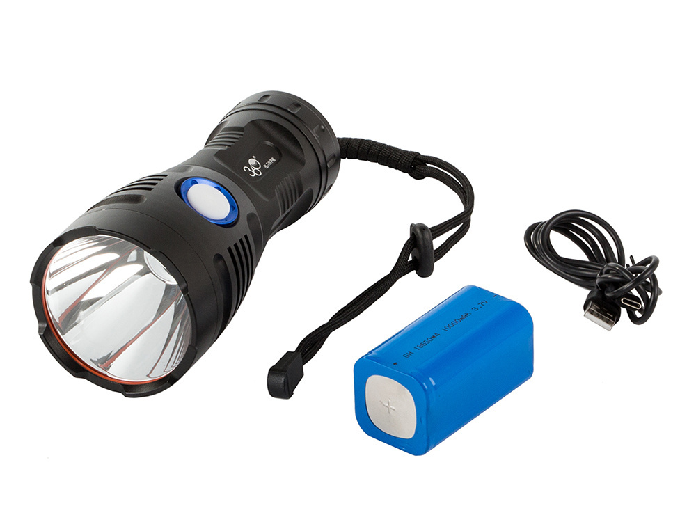Taktinis žibintuvėlis bailong t48 su cree xhp90 ir cob led
