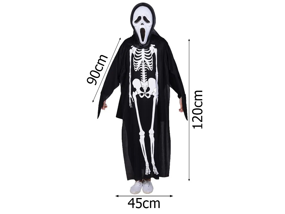 Kostiumas helovino skeletas 120 cm