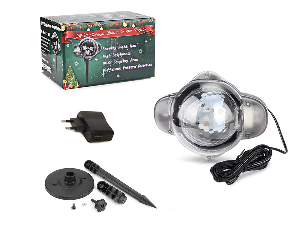 Led projektorius kalėdų apšvietimui su besisukančiu mechanizmu