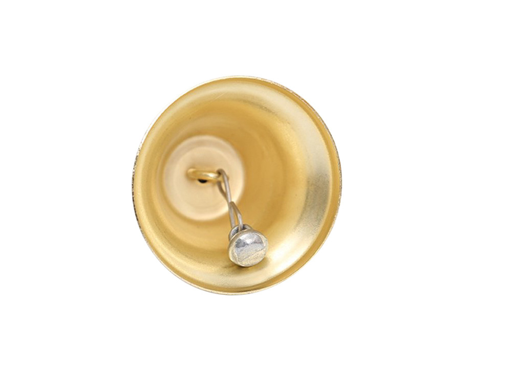 Kalėdų senelio varpelis, metalinis, auksinis, 12x6,5x1,5 cm