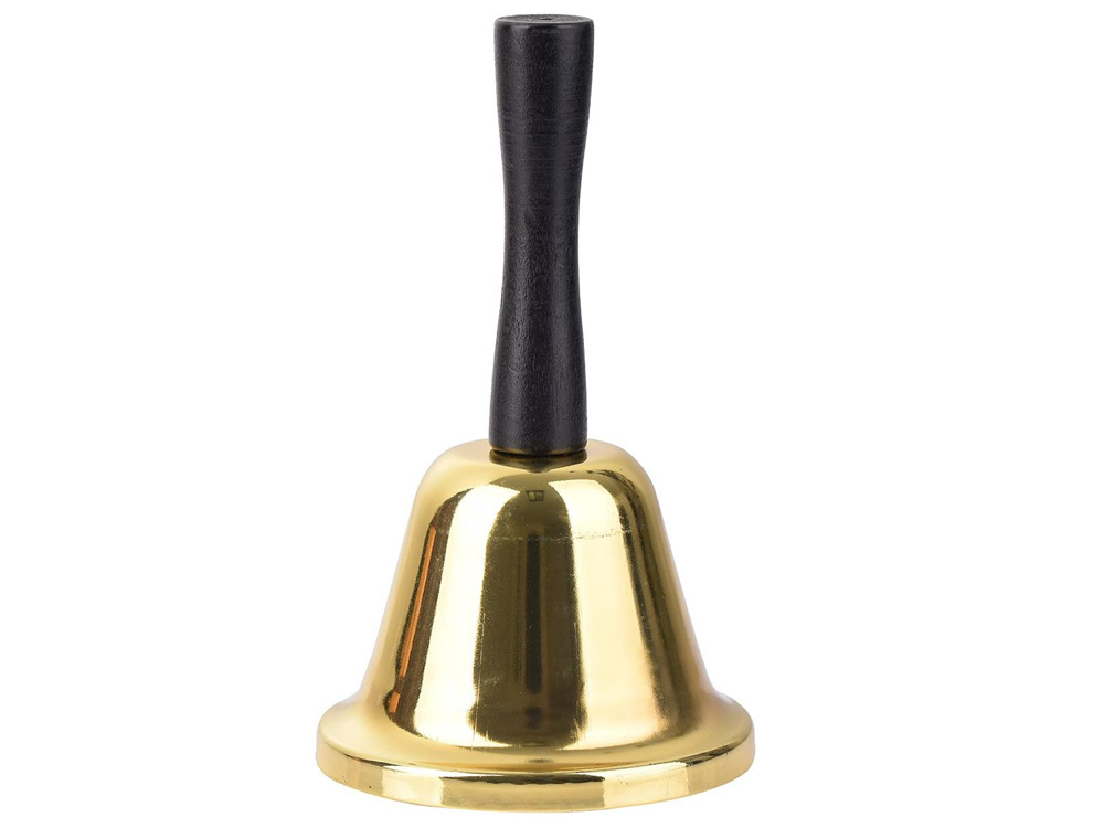 Kalėdų senelio varpelis, metalinis, auksinis, 12x6,5x1,5 cm