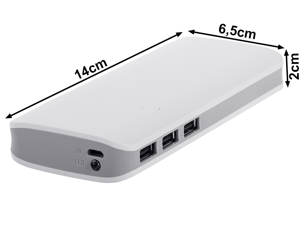 Išorinis akumuliatorius 10000mah su 3 usb jungtimis