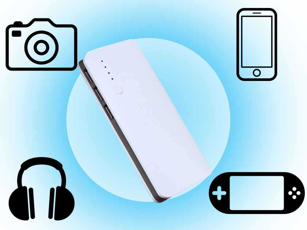 Išorinis akumuliatorius 10000mah su 3 usb jungtimis
