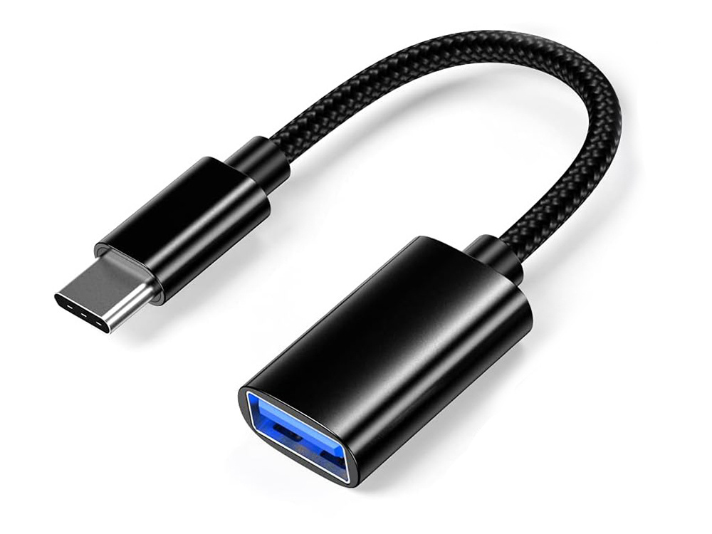 Usb-c į usb-a 3.0 otg adapteris su 11 cm kabeliu