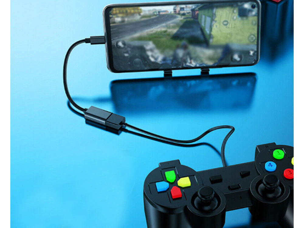 Usb-c į usb-a 3.0 otg adapteris su 11 cm kabeliu