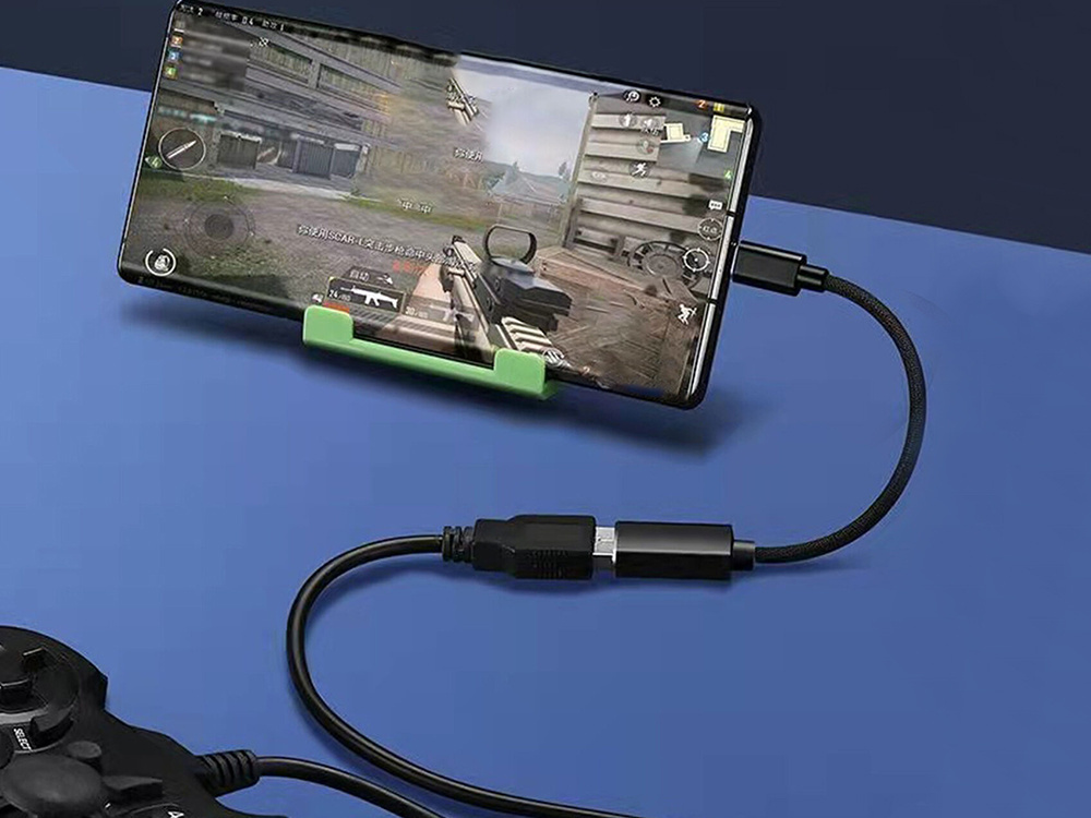 Usb-c į usb-a 3.0 otg adapteris su 11 cm kabeliu