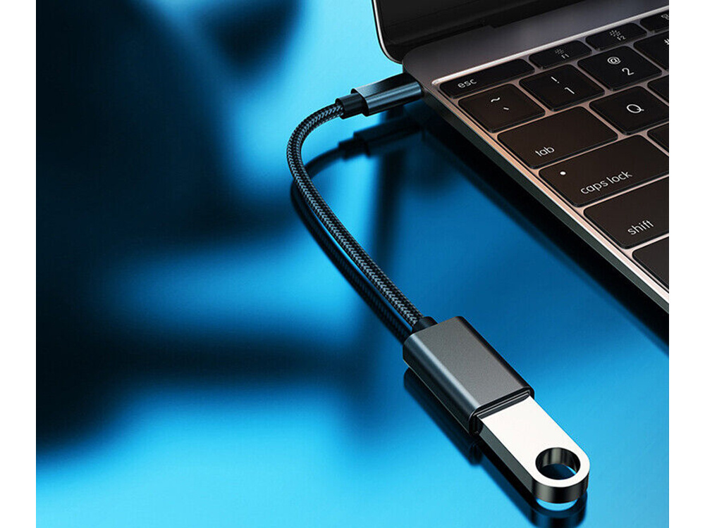 Usb-c į usb-a 3.0 otg adapteris su 11 cm kabeliu