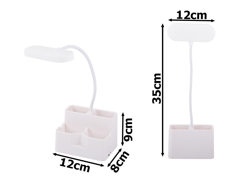 Stalinė lempa su 24 led ir organizatoriumi, aukštis 35 cm, balta