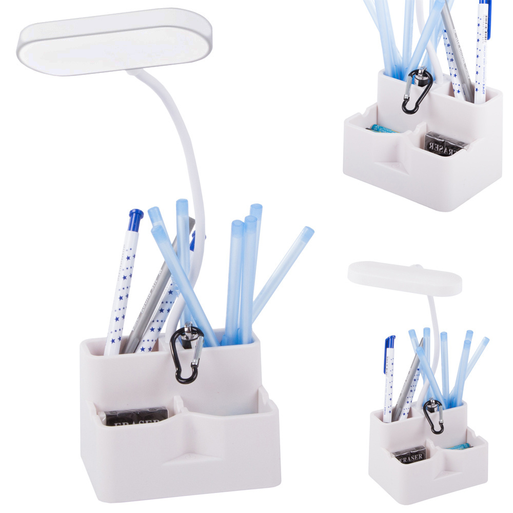 Stalinė lempa su 24 led ir organizatoriumi, aukštis 35 cm, balta