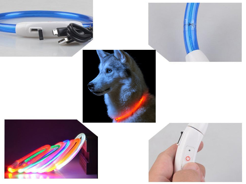 Led antkaklis šunims ir katėms, reguliuojamas, 47 cm