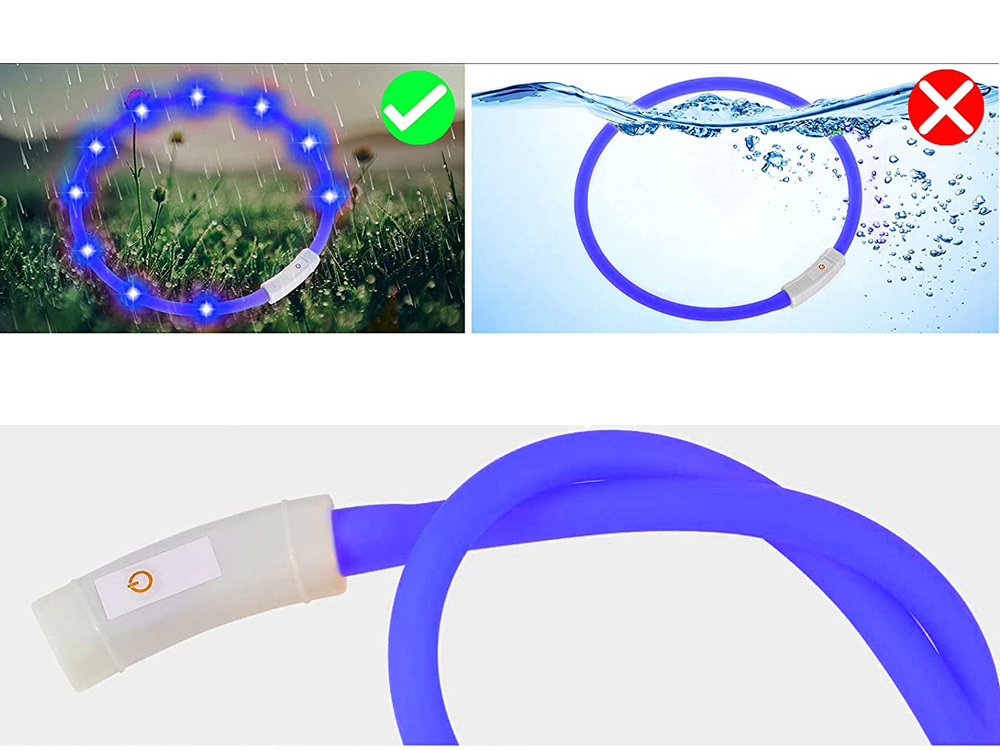 Led antkaklis šunims ir katėms, reguliuojamas, 47 cm