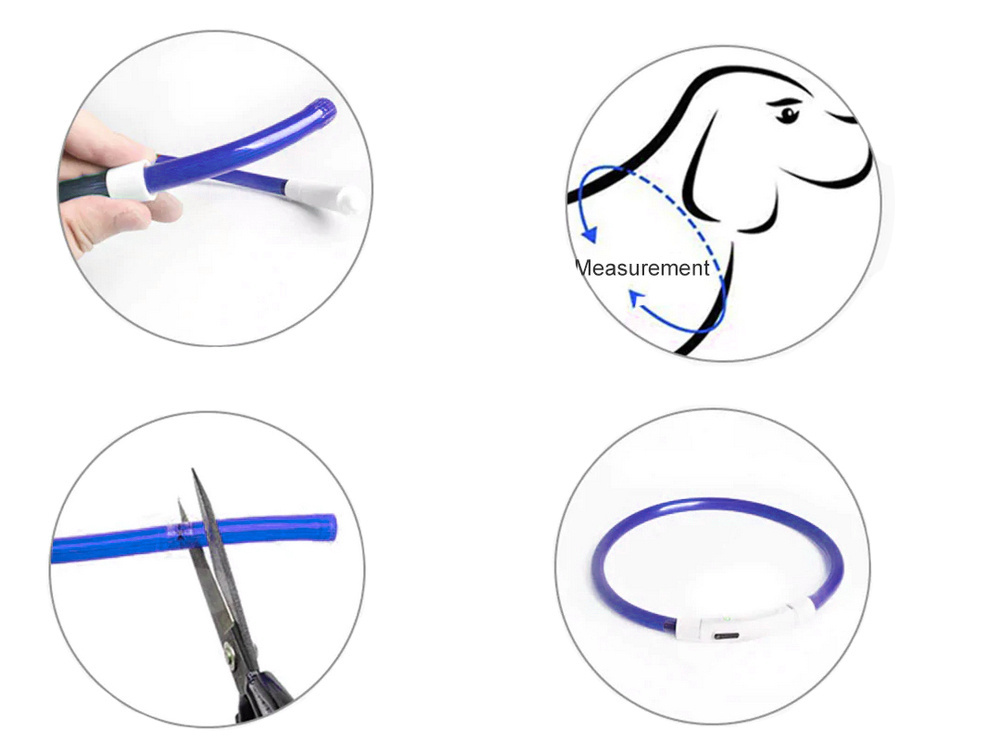 Led antkaklis šunims ir katėms, reguliuojamas, 47 cm