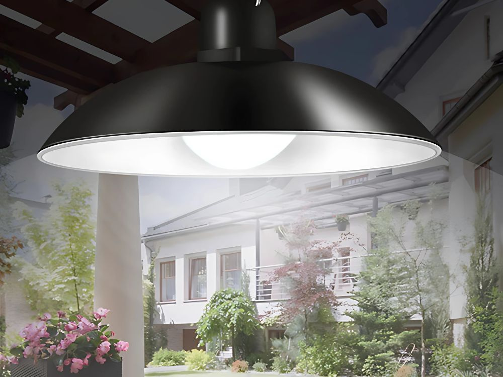 Lauko kabinama saulės lempa su led ir nuotoliniu valdymu