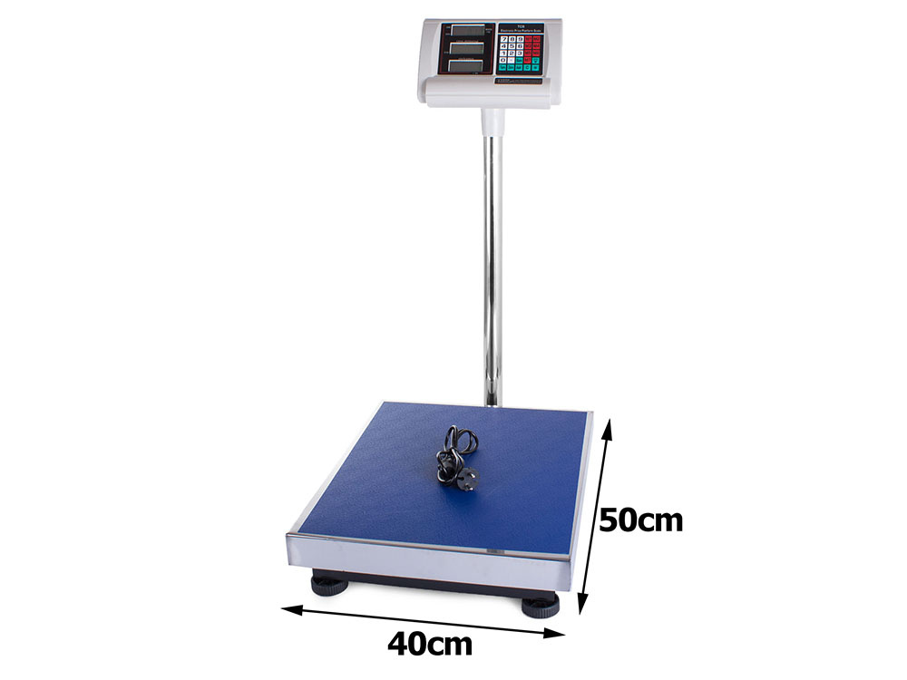 Platforminės svarstyklės su lcd ekranu, iki 300 kg, 40 x 50 cm