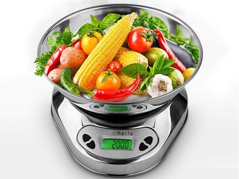 Elektroninės virtuvinės svarstyklės 5 kg/1 g talpa
