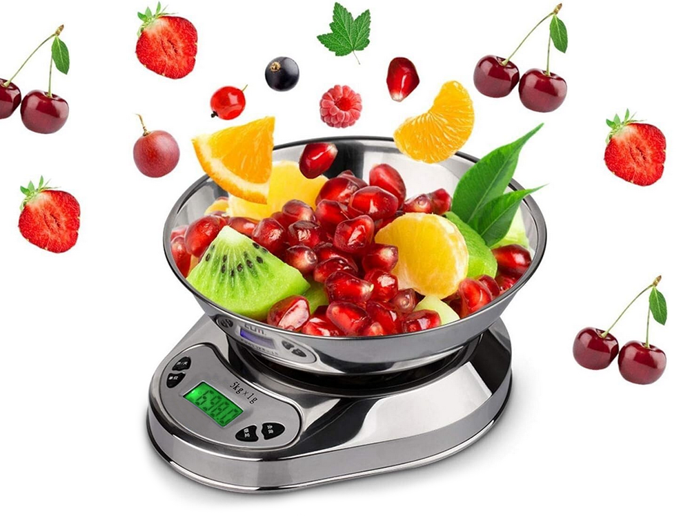 Elektroninės virtuvinės svarstyklės 5 kg/1 g talpa