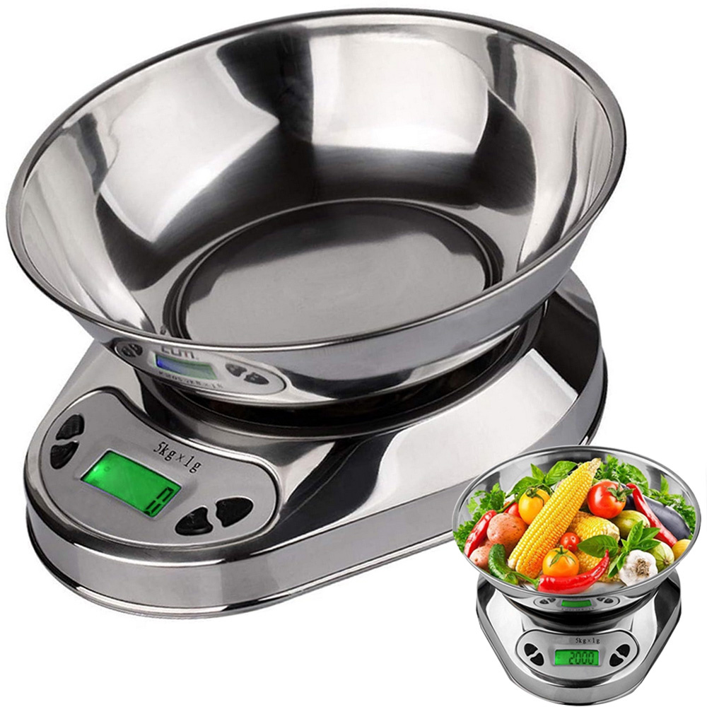 Elektroninės virtuvinės svarstyklės 5 kg/1 g talpa