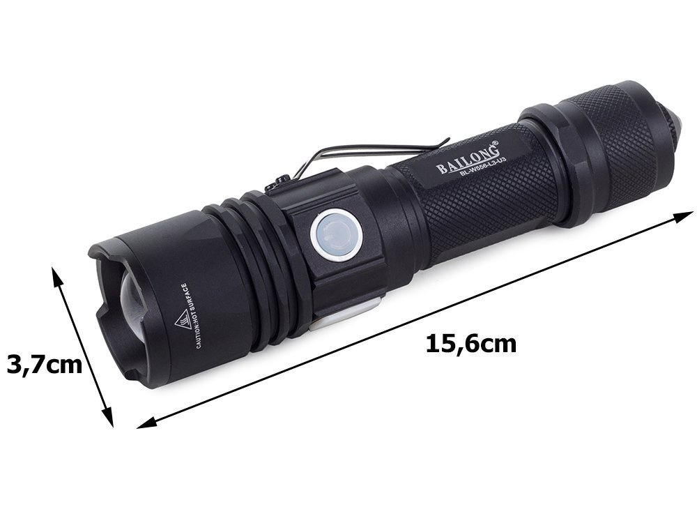 Žibintuvėlis bailong w556 su cree xm-l t6 dioda ir usb įkrovimu