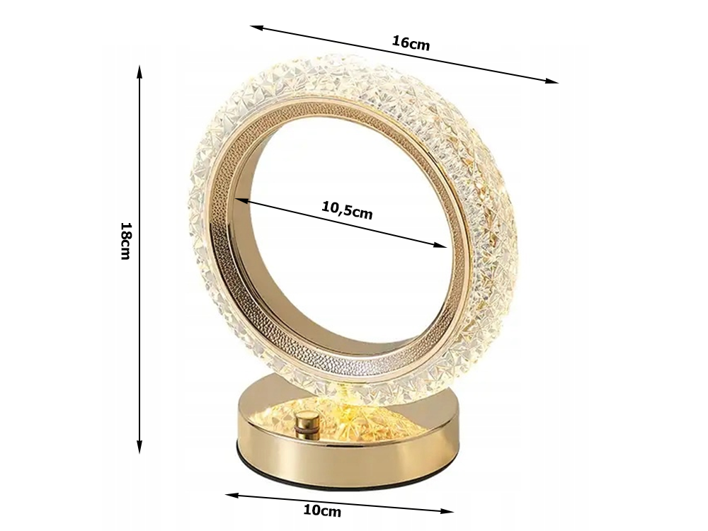 Stalinis naktinis šviestuvas su led rgb apšvietimu, 18 cm