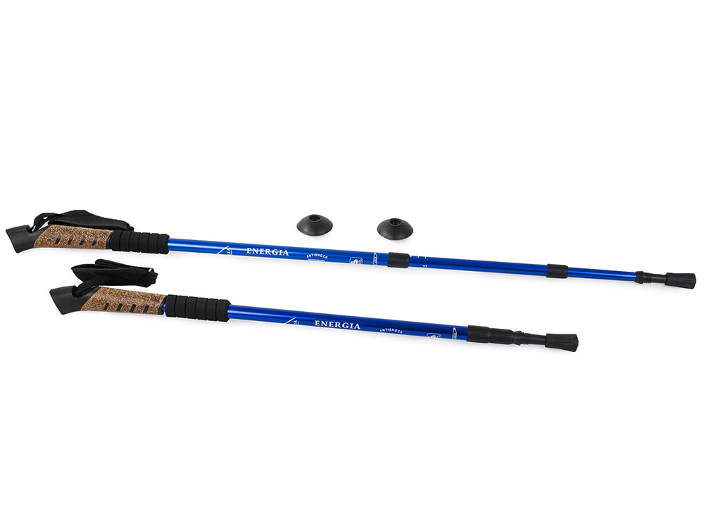 Teleskopinė nordic walking lazda su kamštine rankena, 135 cm