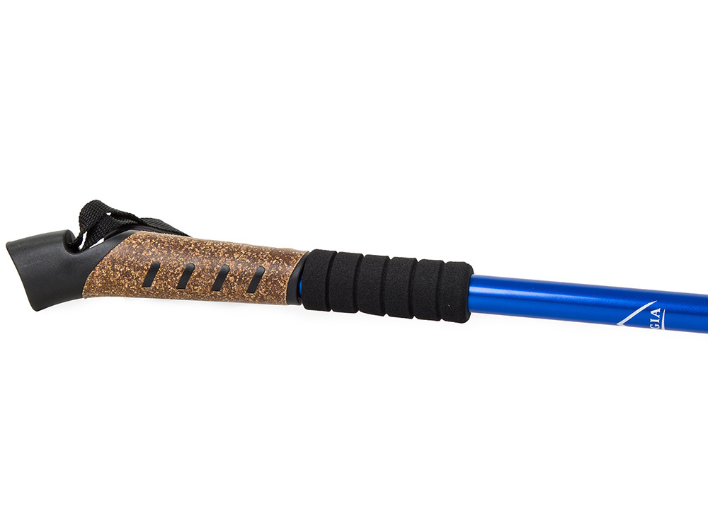 Teleskopinė nordic walking lazda su kamštine rankena, 135 cm