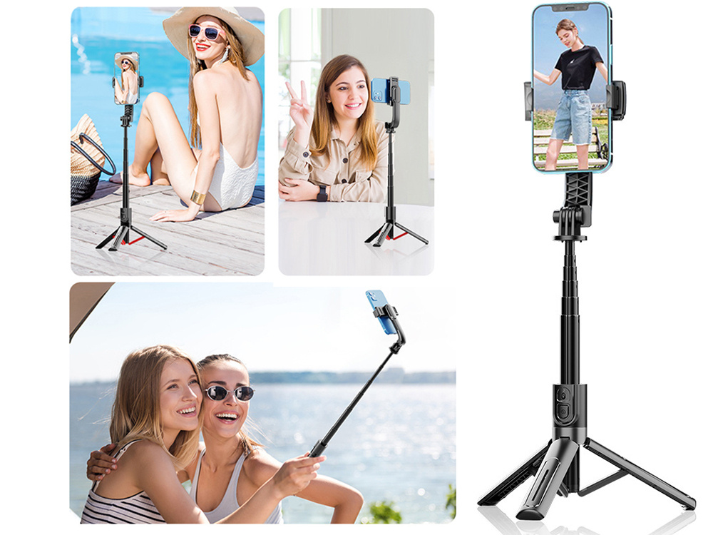 Asmenukių lazdas su trikoju ir bluetooth valdikliu, 90 cm